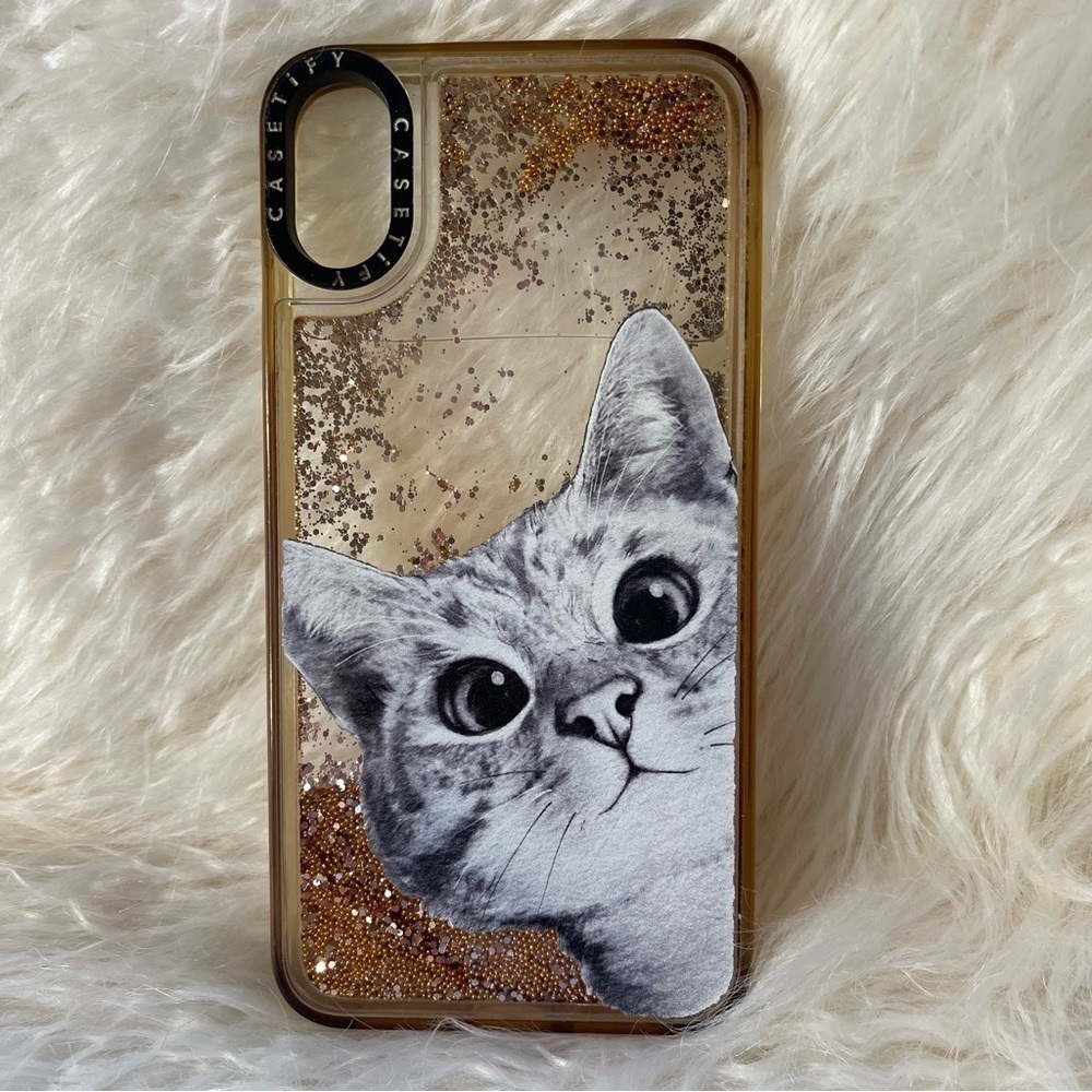 Castify IPhone XS Max Cat Phone Case Protector Clear Gold